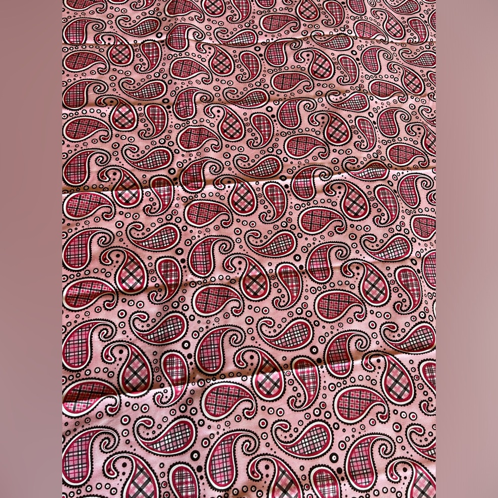 Fabric - Pink / Black Paisley 36” x 79”-   NWOT